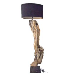 Lampa stojąca podłogowa z Kawałka drewna tekowego 180cm